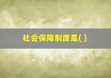 社会保障制度是( )